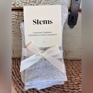 Stems Gray & Black Cashmere Socks- 2 pair